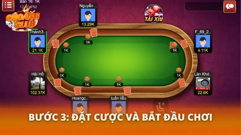Cách Chơi Liêng Choáng Club | Hướng Dẫn Và Mẹo Thắng Lớn Giao diện bàn Liêng sau khi đã chia bài